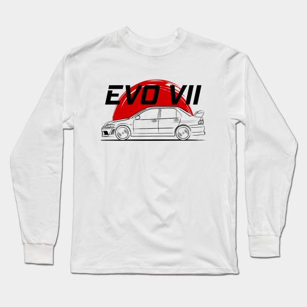 Lancer Evolution VII Racing EVO 7 Long Sleeve T-Shirt by GoldenTuners